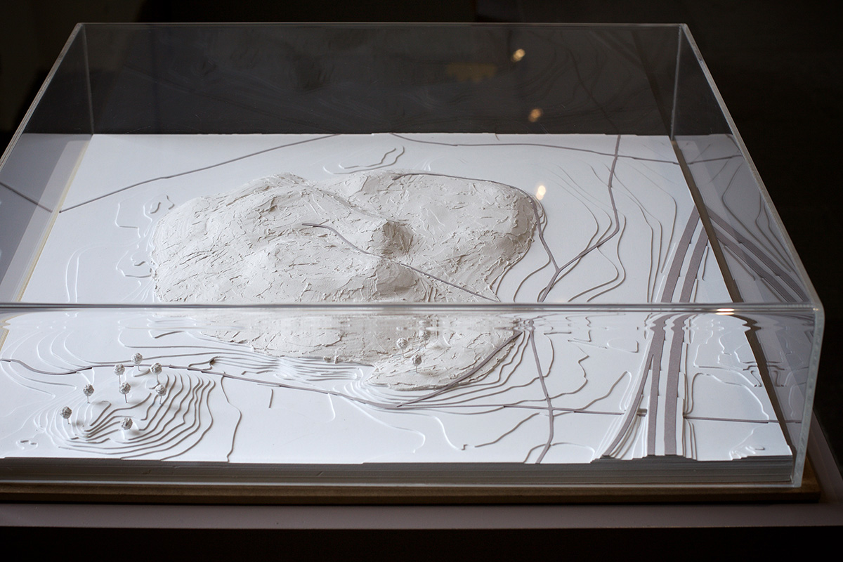 Granholmstoppen, reconstructed scale model based on architectural site plan from 1973.